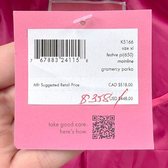 Kate Spade Fuchsia Gramercy Parka XL (No Belt) - Picture 9 of 16